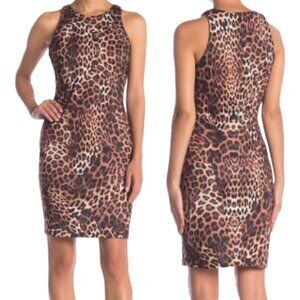 Alexia Admor Daphne Jewel Neck Leopard Dress  - L